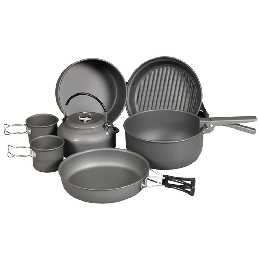 NDuR 9 Piece Cookware Mess Kit With Kettle